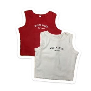 North Shore Hawaii Tank Top Set - Red & White